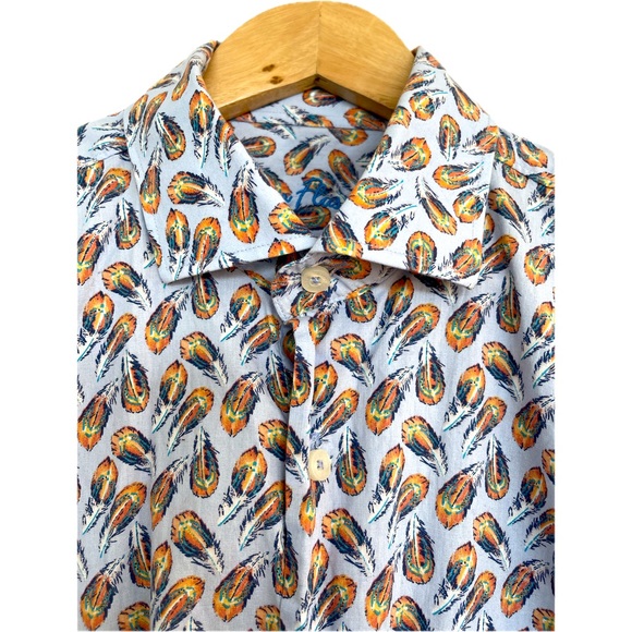 Alan Flusser Custom Tailored Casual Dress Shirt 100% Cotton; Men’s Lg; Neck 16.5 - Picture 1 of 10